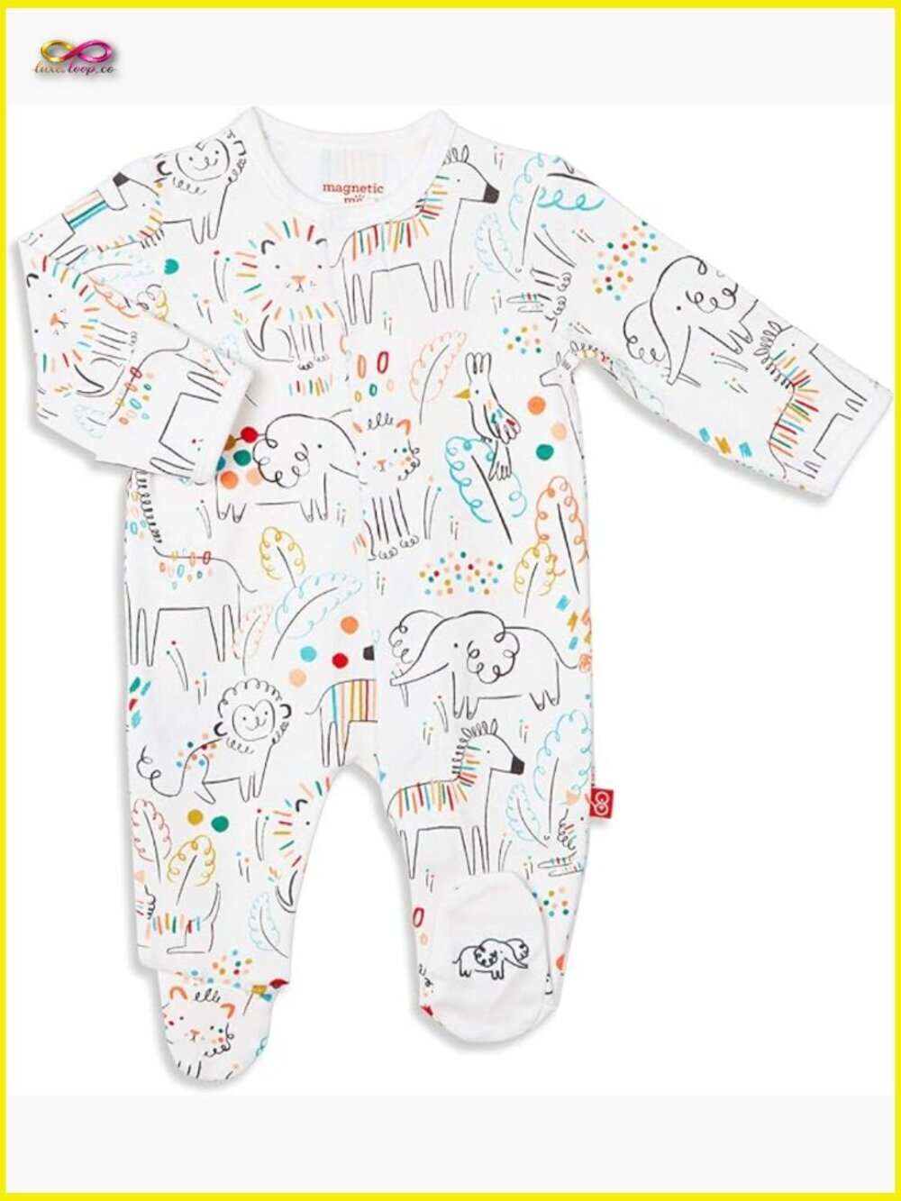 Baby Magnetic Footie Pajamas Organic Cotton Soft Long Sleeve Snug Fit
